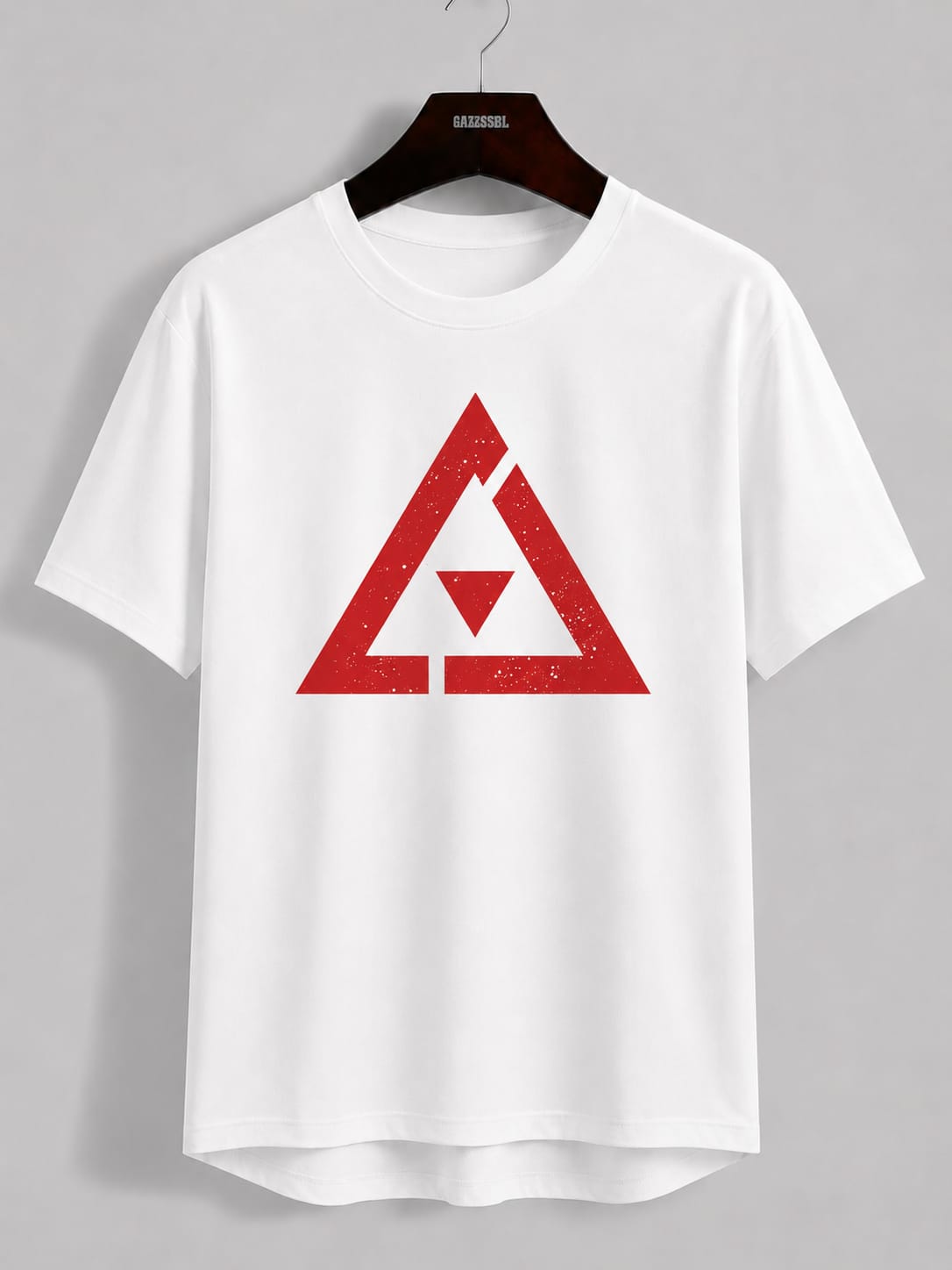 Men's Red Triangle Graphic Oversized T-Shirt