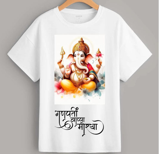 Men’s Premium Ganpati Bappa Morya Graphic Printed T-Shirt