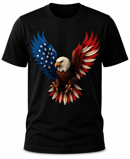 Majestic American Eagle Wings Graphic T-Shirt