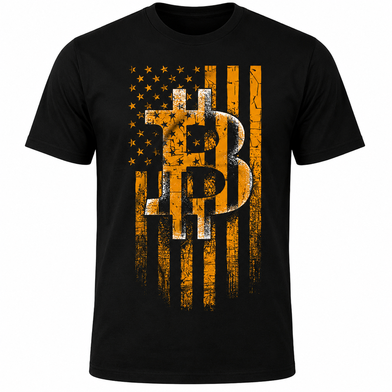 Vintage Bitcoin Flag Graphic T-Shirt