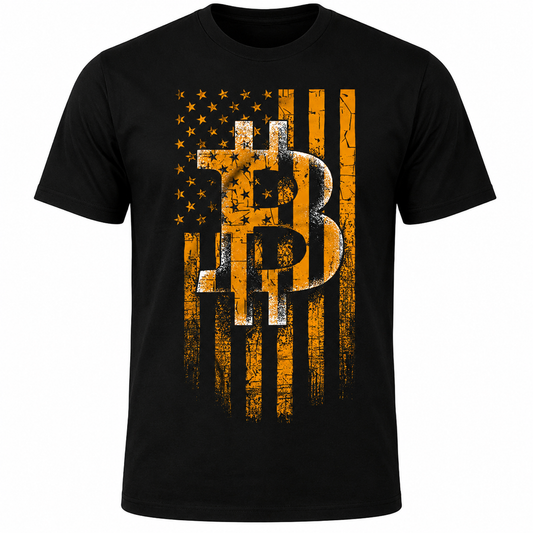 Vintage Bitcoin Flag Graphic T-Shirt