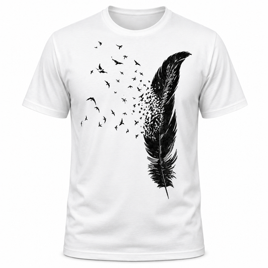 Flying Feather Graphic T-Shirt